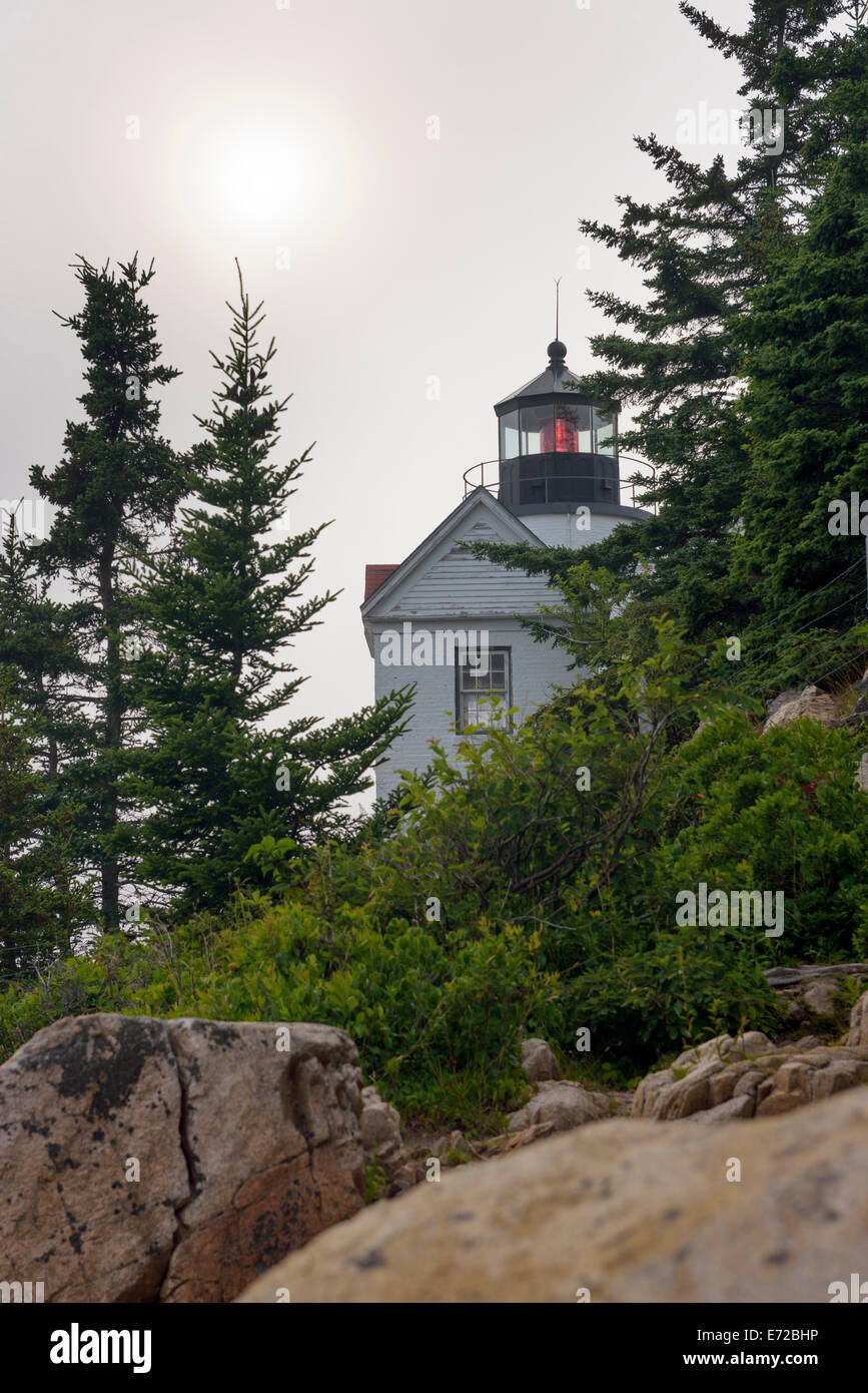 Bass Harbor Head Lighthouse, l'Acadia National Park, Mount Desert Island, Maine, Maine. Banque D'Images