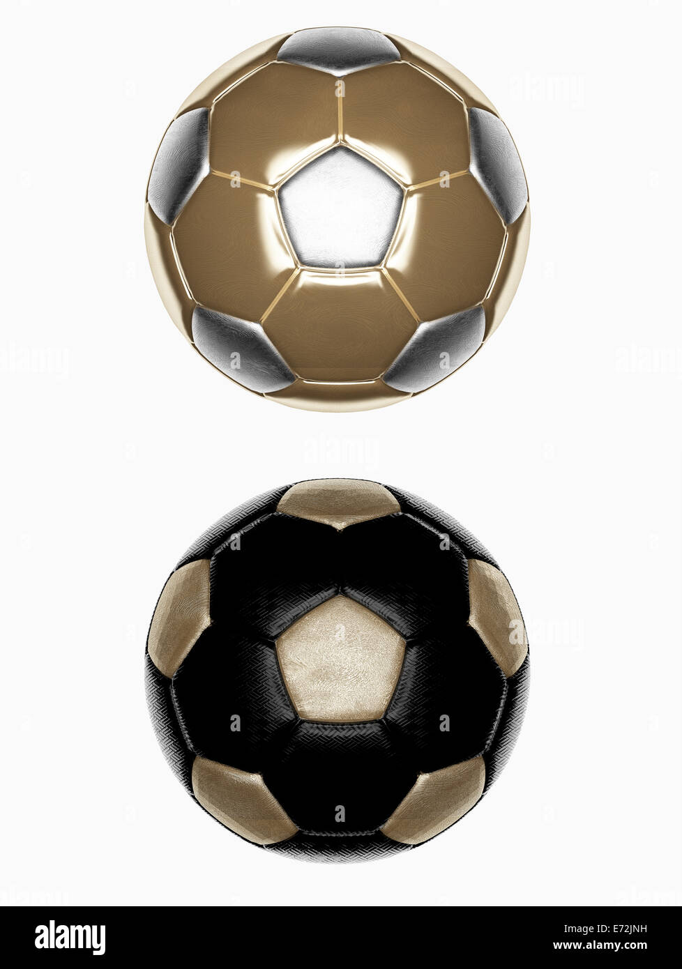 Set 2 ballons de soccer, isolé sur fond blanc Banque D'Images