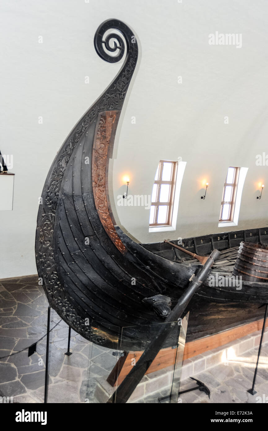 La Norvège, Oslo, Bygdøy. Le navire Oseberg au Viking Ship Museum. Banque D'Images