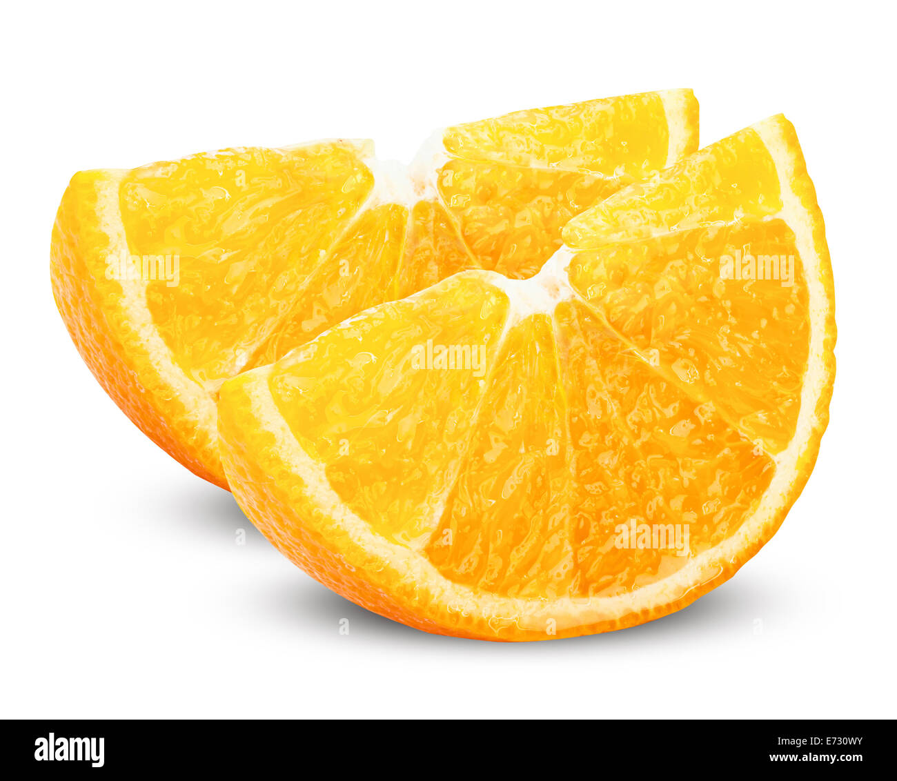 Orange douce mûrs sur un fond blanc. Clipping Path Banque D'Images