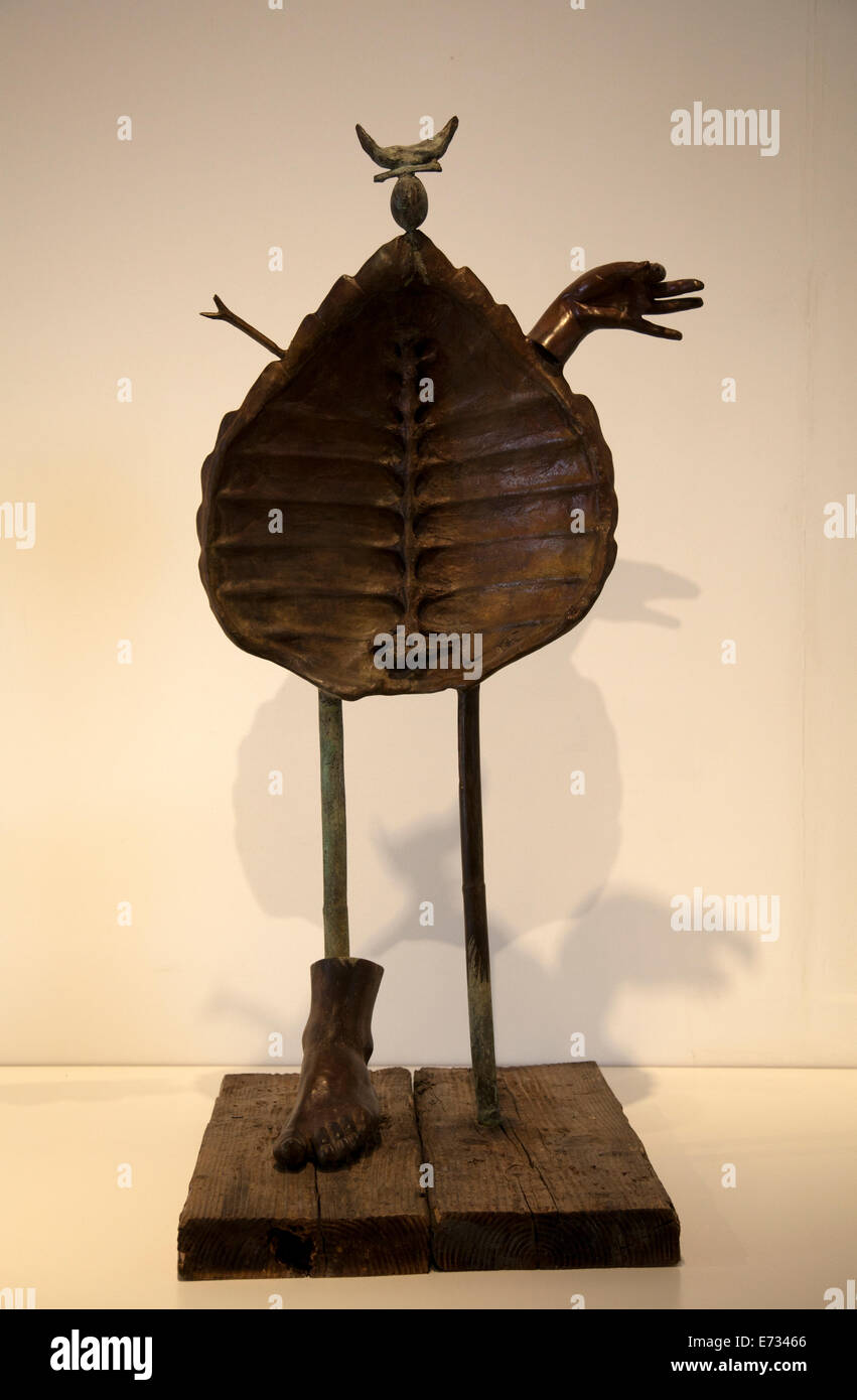 Joan Miró 'femme et oiseau" sur l'exposition au Musée d'Art Contemporain de Dalt Vila à Ibiza Banque D'Images