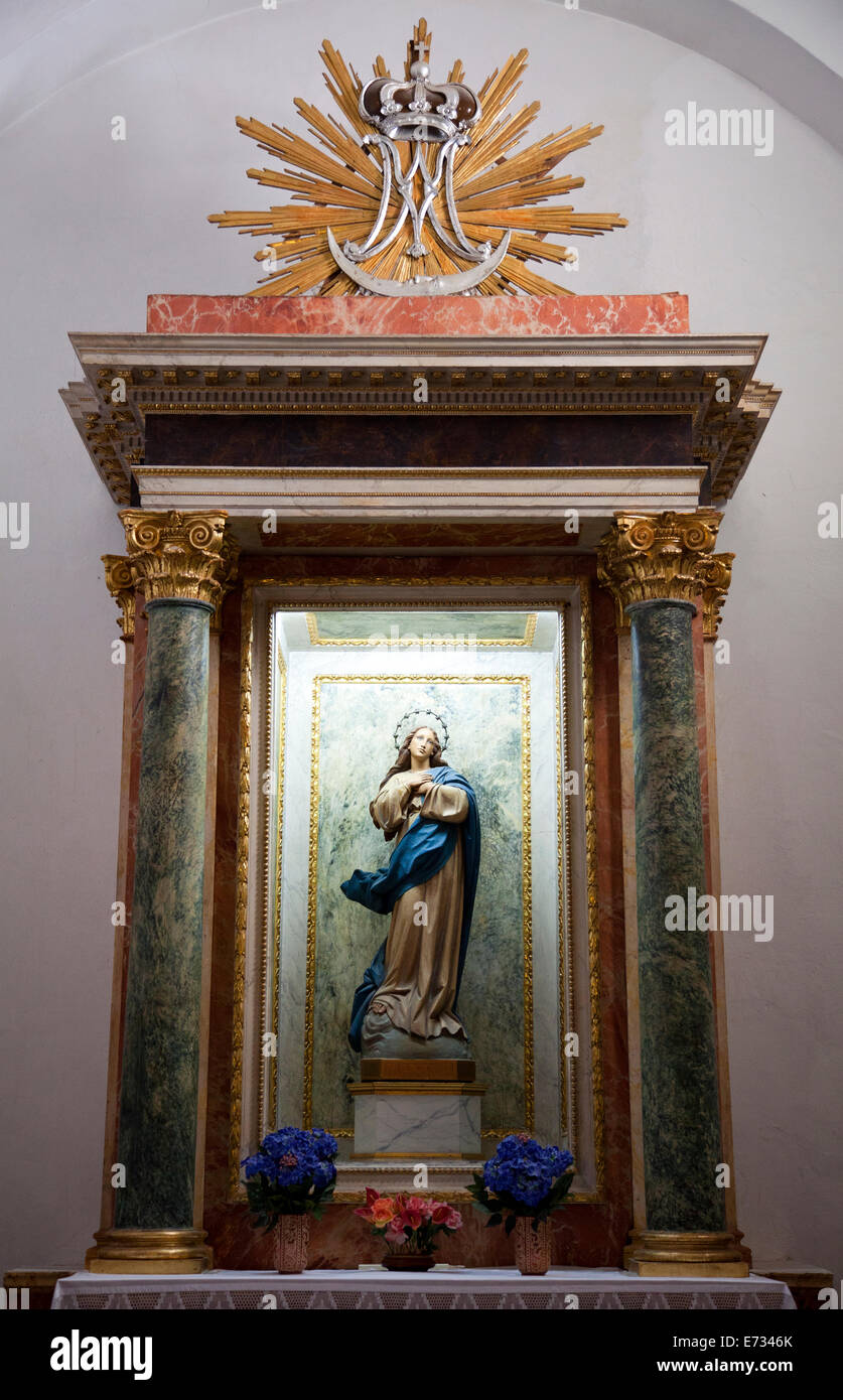 Sant Domingo Vierge Marie de culte à Dalt Vila dans la vieille ville d'Ibiza - Ibiza Banque D'Images