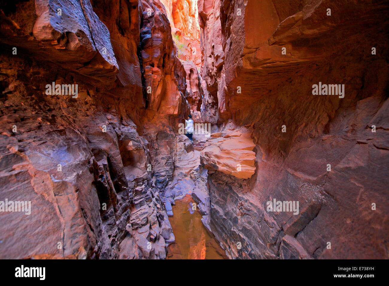 Canyon Khazali dans tourisme, Wadi Rum, Jordanie, Moyen-Orient Banque D'Images