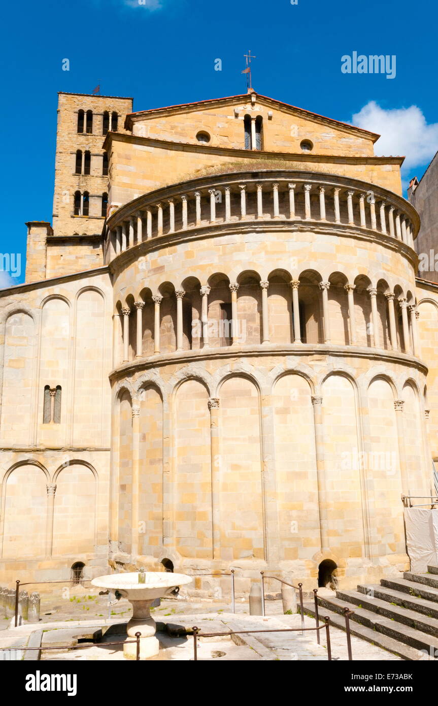 L'abside, église de Santa Maria della Pieve, Arezzo, Toscane, Italie, Europe Banque D'Images