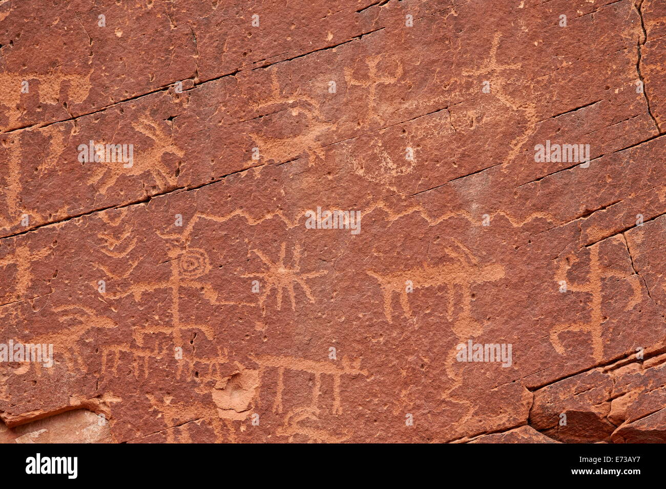 Des pétroglyphes, Gold Butte, Nevada, États-Unis d'Amérique, Amérique du Nord Banque D'Images