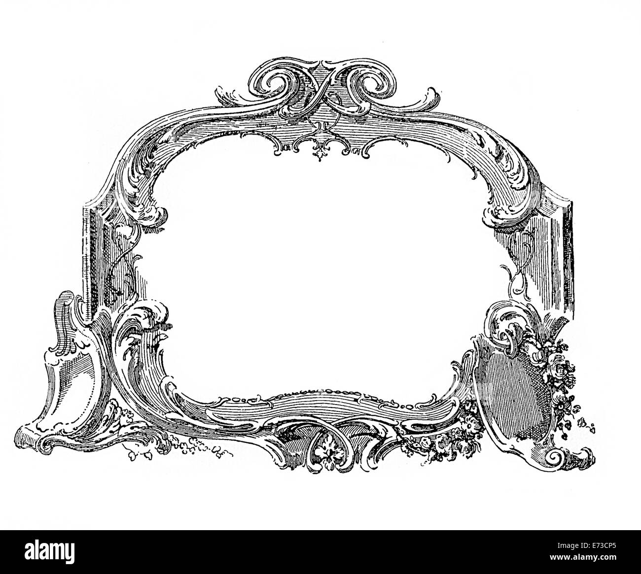 Cadre ornement Renaissance avec des éléments floraux Banque D'Images