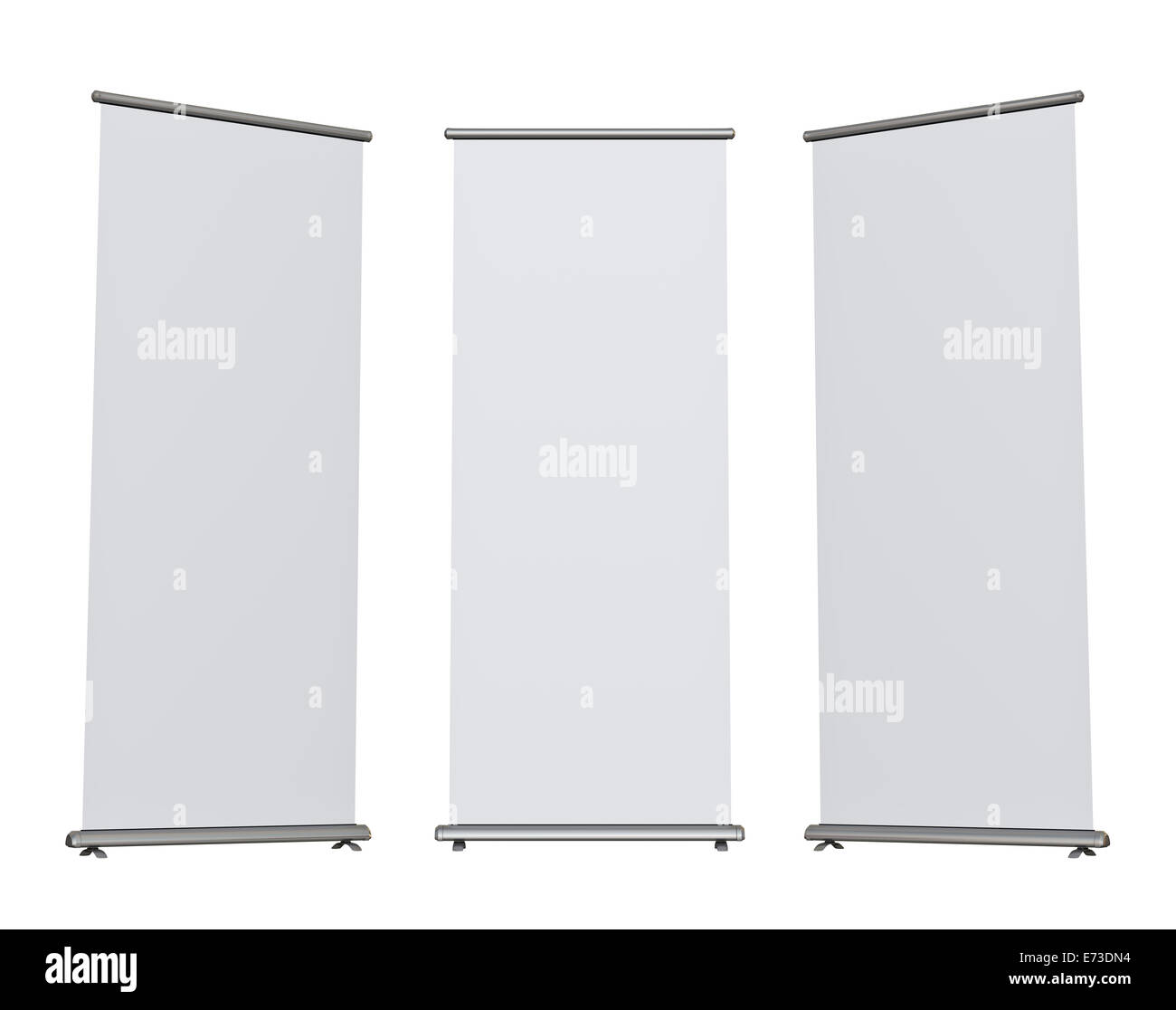 Blank roll-up banner display, isolé Banque D'Images
