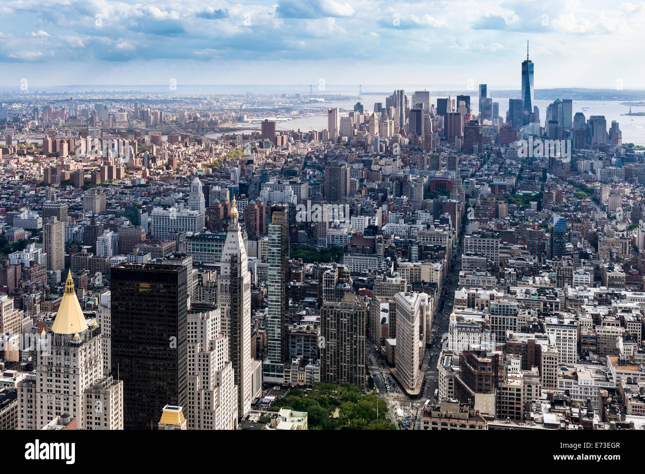 Les gratte-ciel au-dessus de la tour Manhattan, New York City - USA. Banque D'Images
