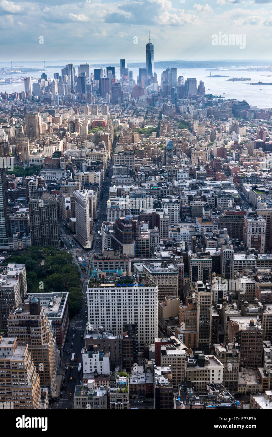 Les gratte-ciel au-dessus de la tour Manhattan, New York City - USA. Banque D'Images