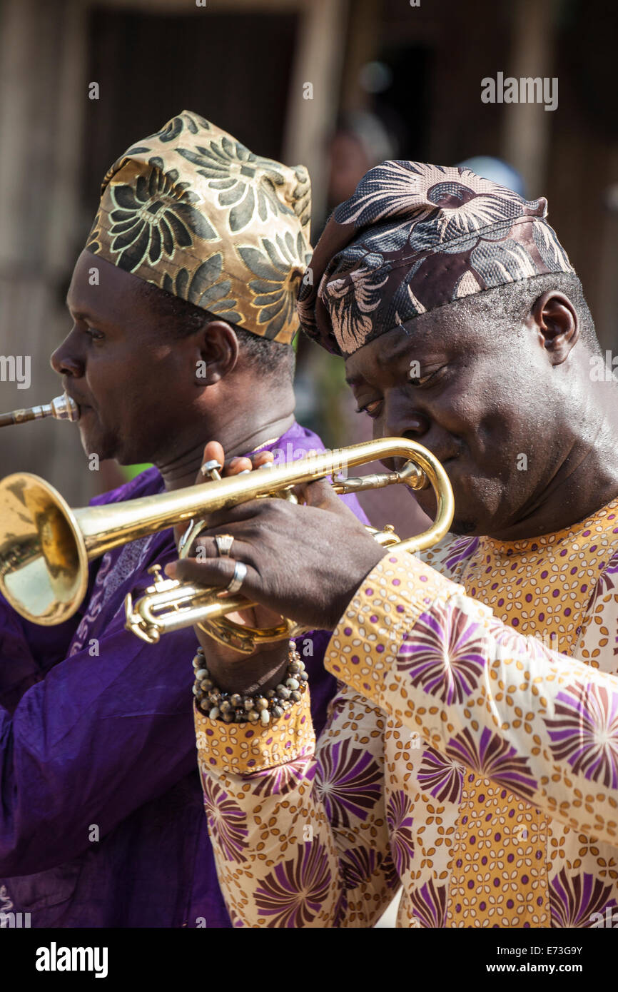 L'Afrique, Bénin, Ganvie. Gangbe Brass Band. Banque D'Images