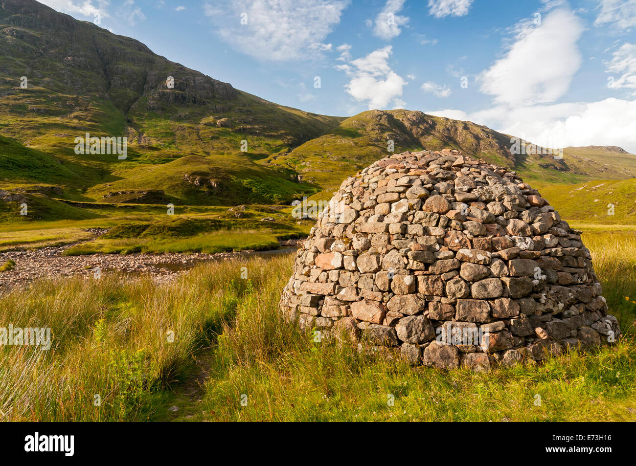 Cairn de pierre, Glen Coe, Ecosse, Royaume-Uni Banque D'Images