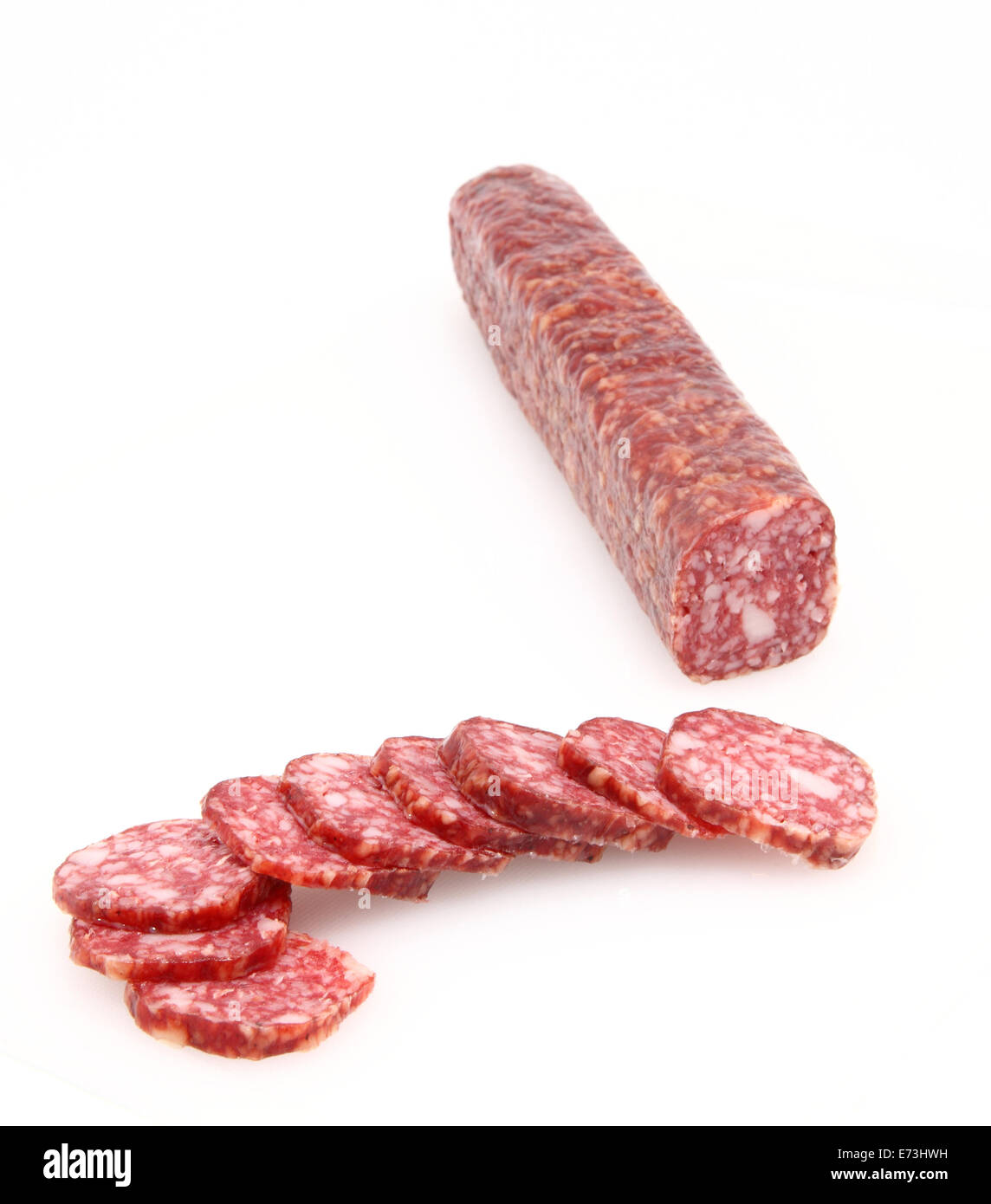 Saucisses isolé sur fond blanc Banque D'Images