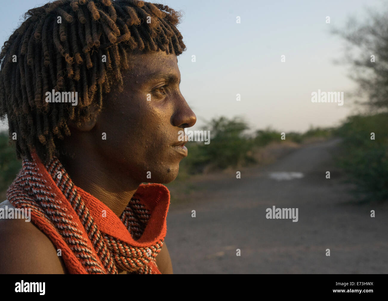 L'homme de la tribu Afar, Afambo, état de l'Afar, en Ethiopie Banque D'Images