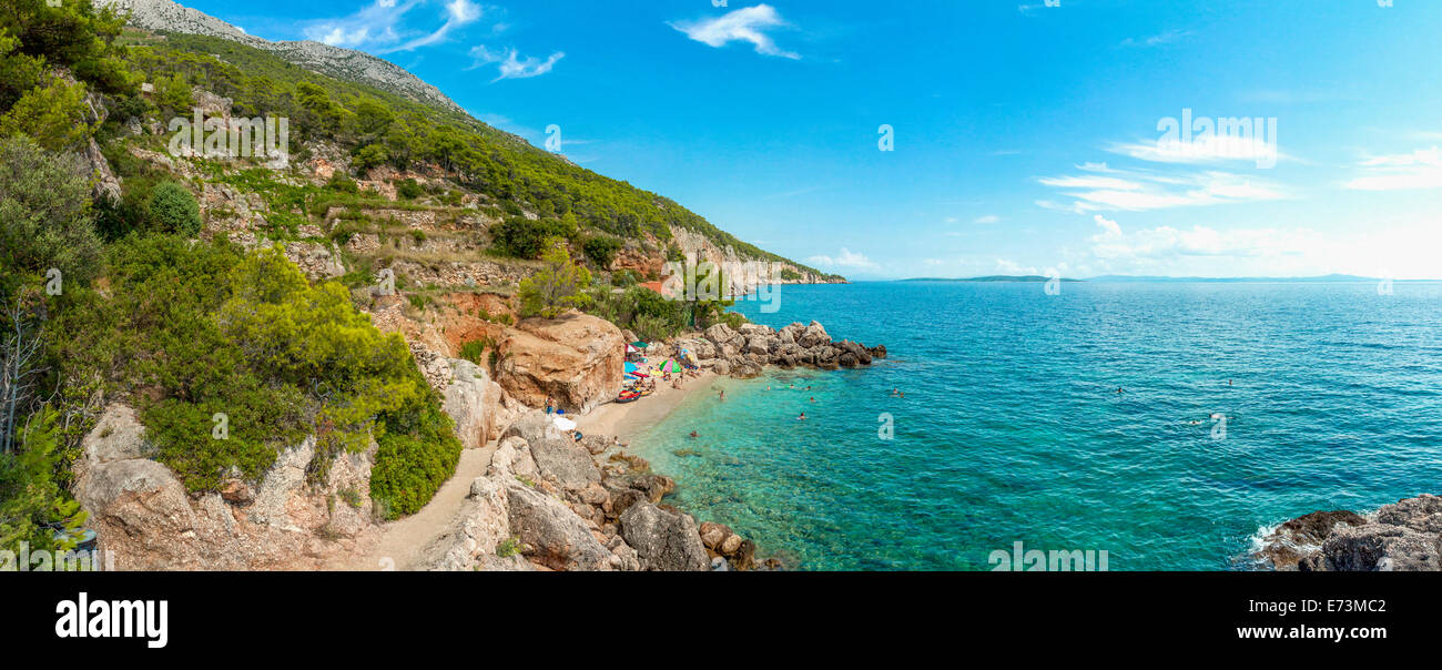 Sveta Nedilja en plage, l''île de Hvar, Croatie Banque D'Images