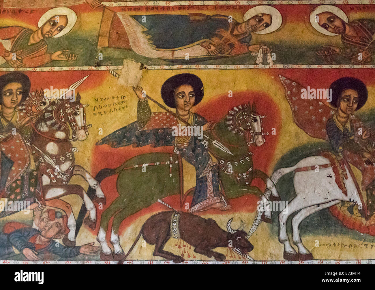 Peinture de St George en Ora Kidane Merhet Église, Bahir Dar, Ethiopie Banque D'Images
