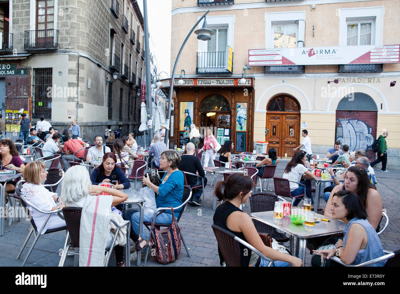 Espagne, Madrid, de bars dans le quartier de la Latina. Banque D'Images