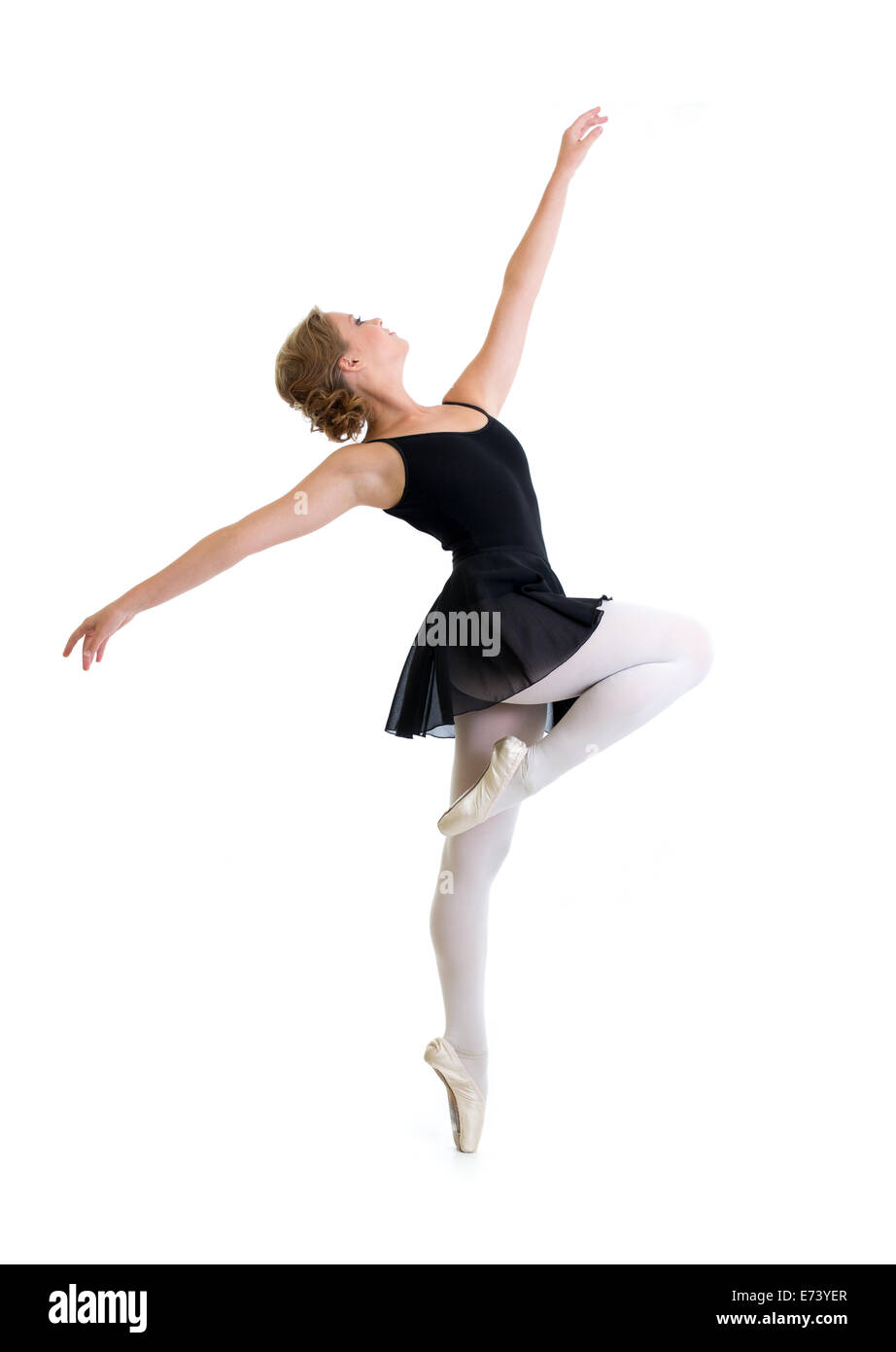 Jeune danseuse fille isolée sur fond blanc Banque D'Images