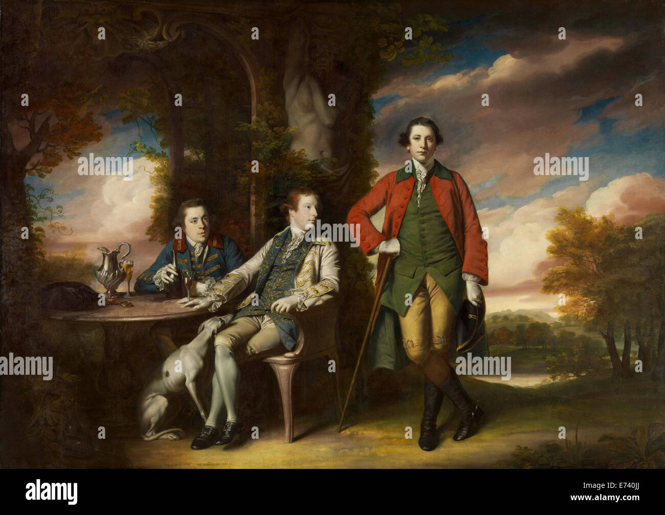 Honorable Henry Fane avec Inigo Jones et Charles Blair - par Joshua Reynolds, 1766 Banque D'Images