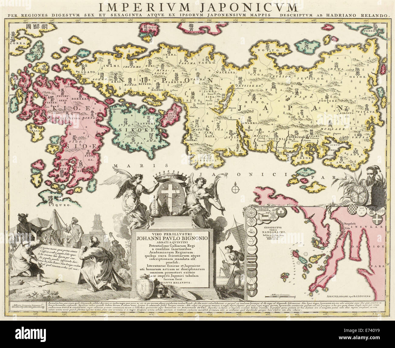 Japon 1737 - 1750 carte Banque D'Images