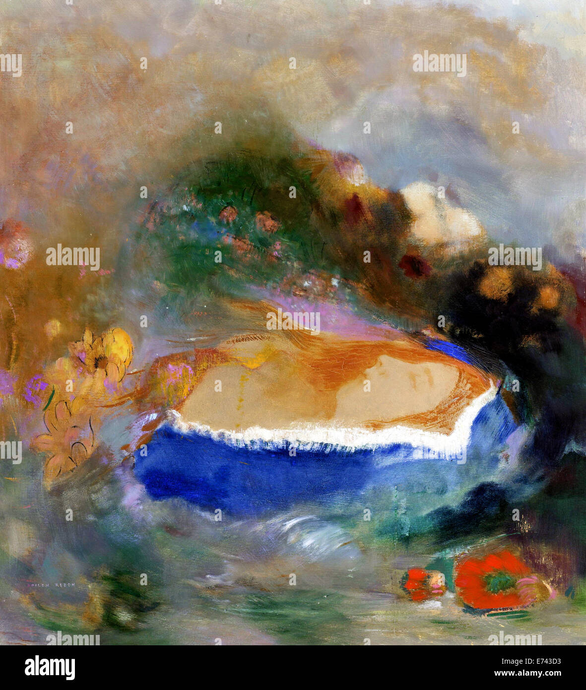 Ophelia, le manteau bleu sur l'eau - d'Odilon Redon, 1900 - 1905 Banque D'Images