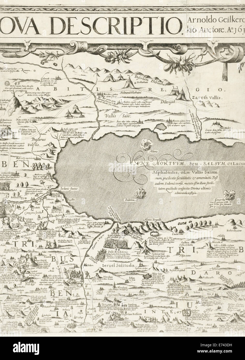La Palestine de la carte - par Nicolaes van Geelkercken, 1621 Banque D'Images