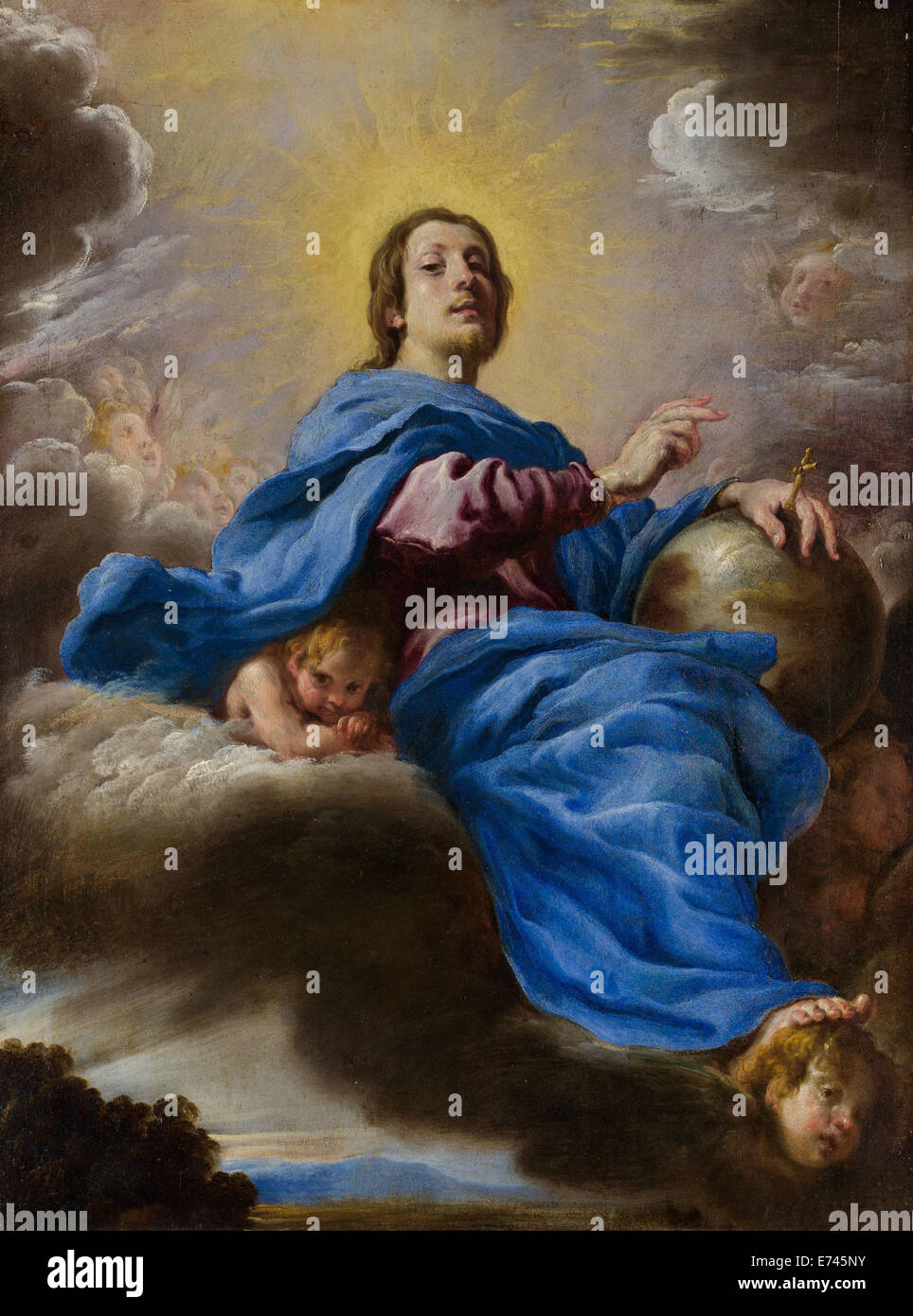 Tableau Toile "Salvator Mundi" De Domenico Fetti - Reproduction Sur Cadre Prêt à Accrocher - Neuf