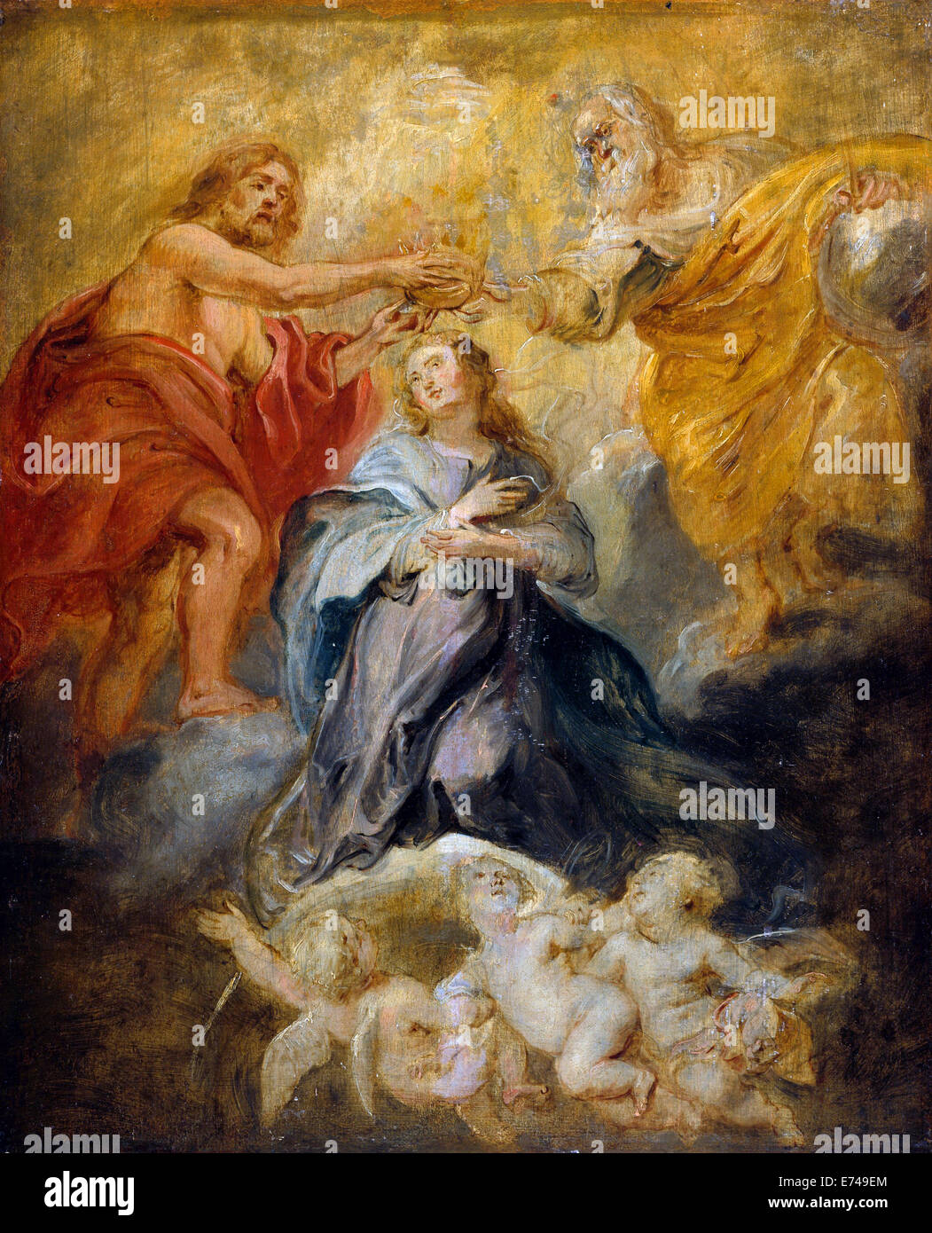 Le couronnement de la Vierge - de Peter Paul Rubens, 1633 Banque D'Images