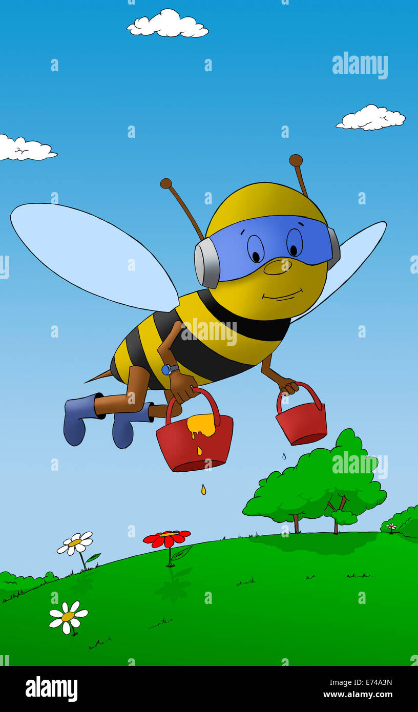 Illustration de l'abeille de travail Banque D'Images