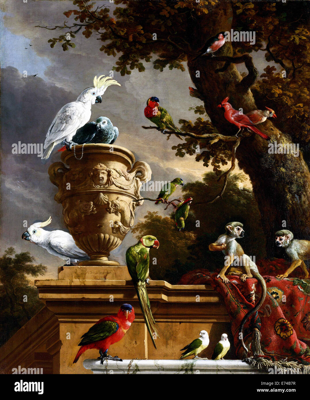 La Ménagerie - Melchior de Hondecoeter d', 1690 Banque D'Images