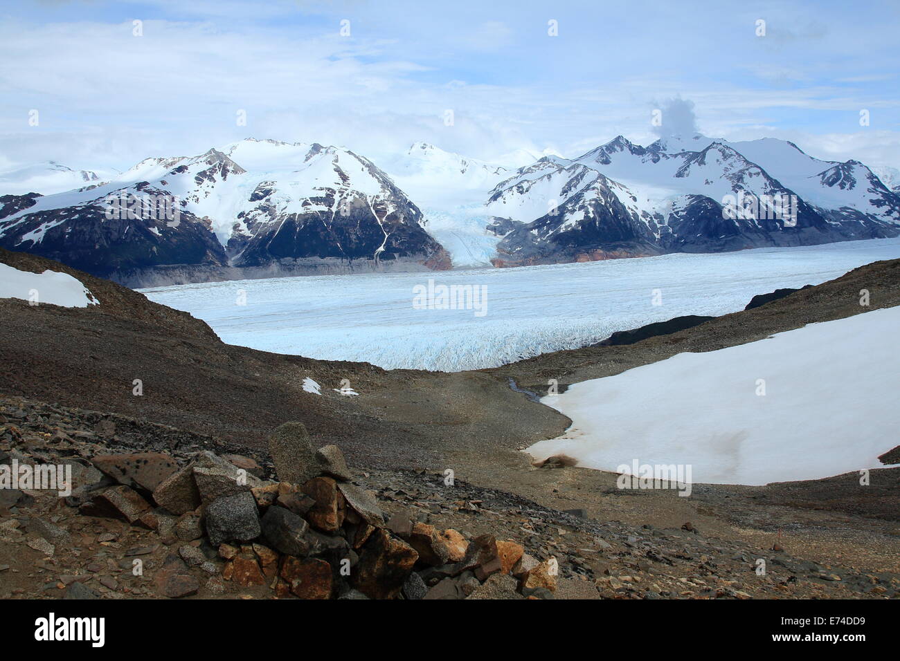 Gris Glacier et col John Gardner, Parc National Torres del Paine, Chili Banque D'Images