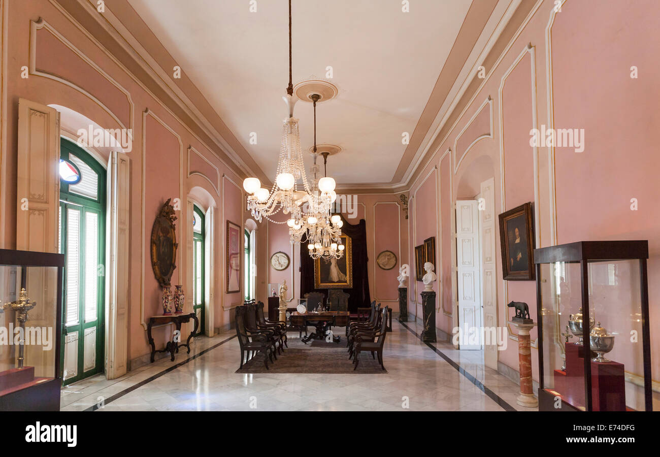 Une chambre à l'hôtel Palacio de los Capitanes Generales, maintenant le Museo de la ciudad (Musée de la ville) Banque D'Images