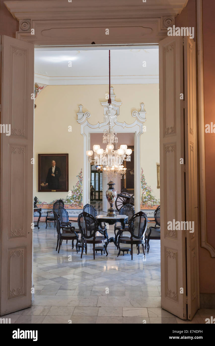 Une chambre à l'hôtel Palacio de los Capitanes Generales, maintenant le Museo de la ciudad (Musée de la ville) Banque D'Images