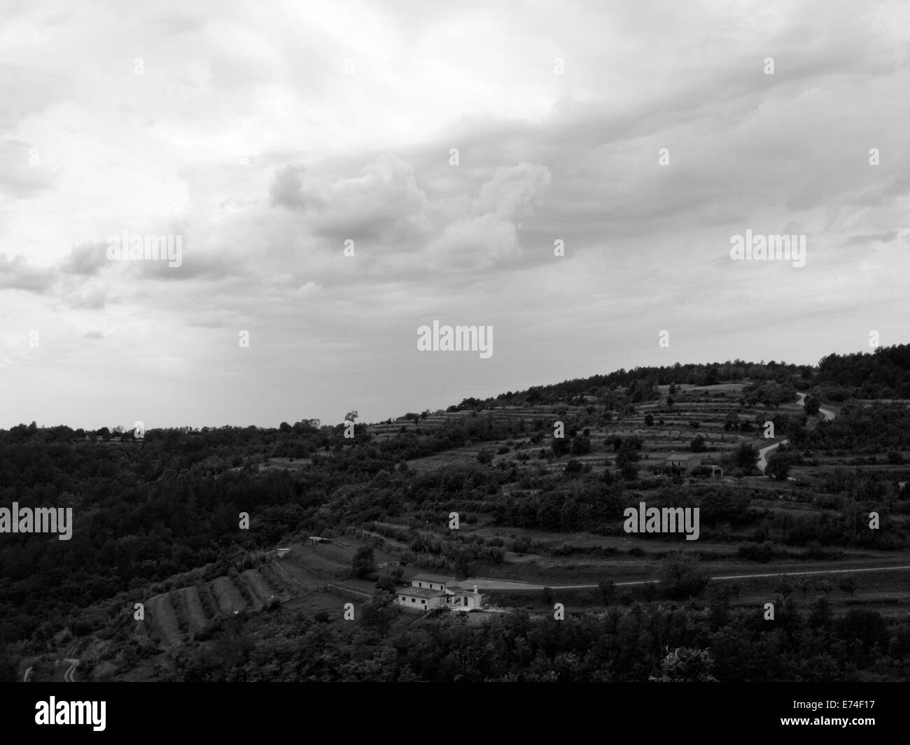 Photographie de paysages, prise d'Oprtalj (IT: Portole), Istria, Croatie. Banque D'Images