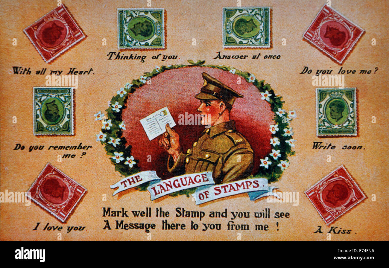 La Première Guerre mondiale carte postale Banque D'Images