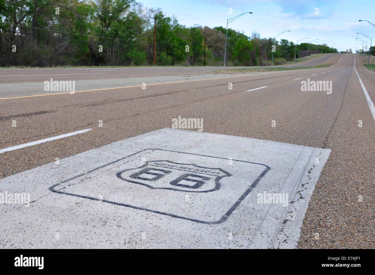 Route Route 66 et signe, USA Banque D'Images