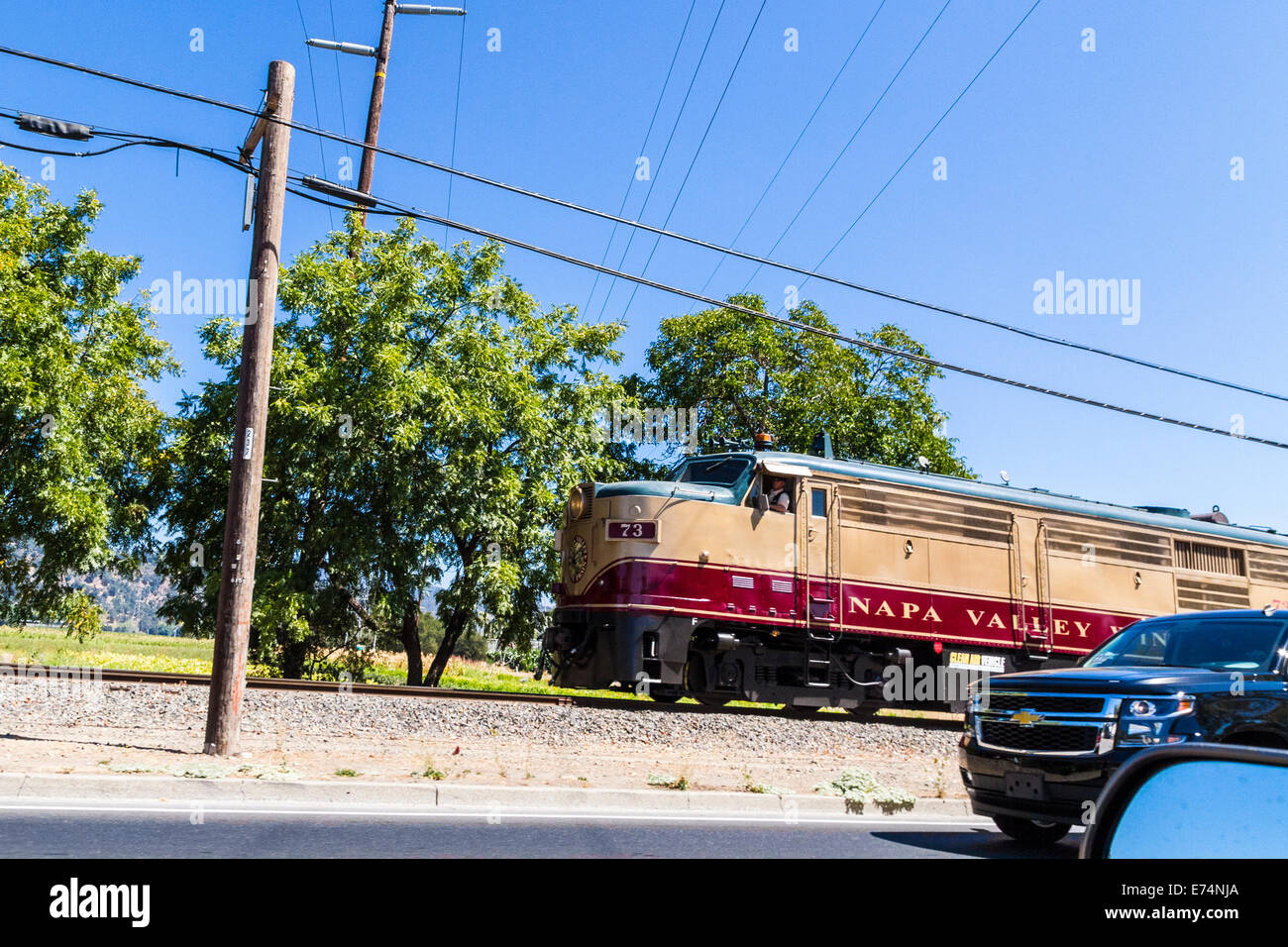 Le Napa Valley Wine Train près de Yountville Californie Banque D'Images