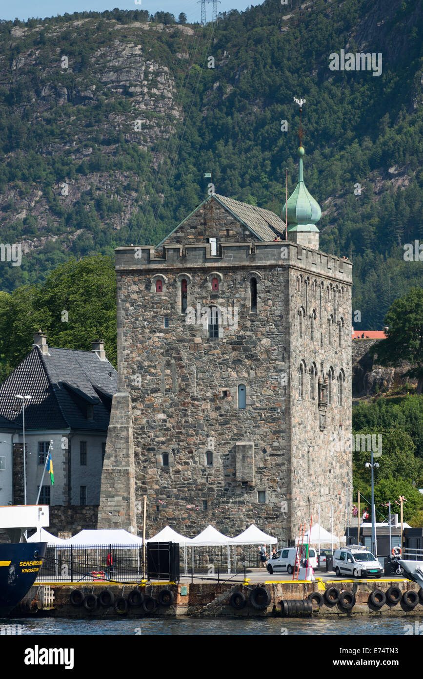 La tour Rosenkrantz Bergen Norvège Europe. Banque D'Images