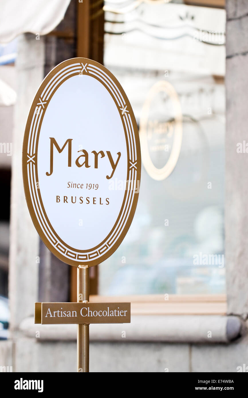 'Mary', un artisan chocolatier populaires (boutique de chocolat) à Anvers, Belgique (établie depuis 1919 à Bruxelles) Banque D'Images