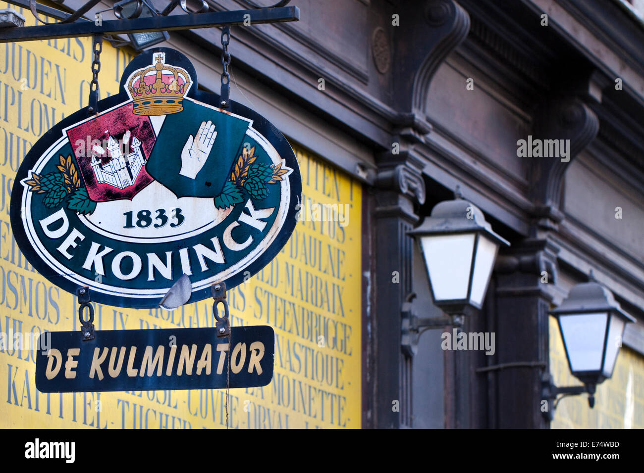 'De' Kulminator à Anvers, Belgique. Beer-Pub ont voté "Meilleur au Monde" à plusieurs reprises et connu dans le monde entier avec les amateurs de bière Banque D'Images