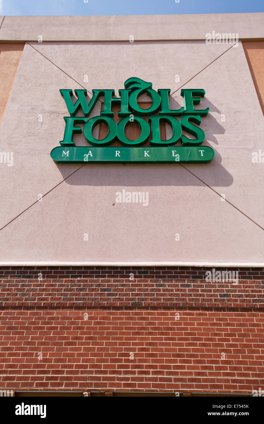 Supermarché Whole Foods sign - Washington, DC USA Banque D'Images