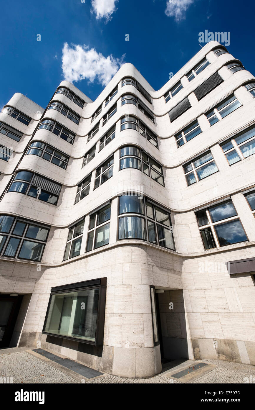 Détail de l'architecture moderniste en Shell Haus Berlin Allemagne Banque D'Images