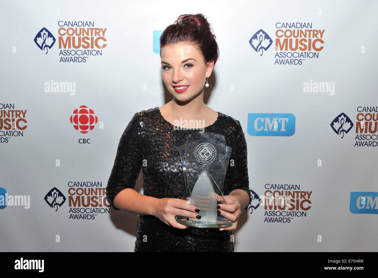 Edmonton, Canada. 7e septembre 2014. La 201 Canadian Country Music Association Awards. En photo, Jess Moskaluke, artiste féminine de l'année. Credit : EXImages/Alamy Live News Banque D'Images