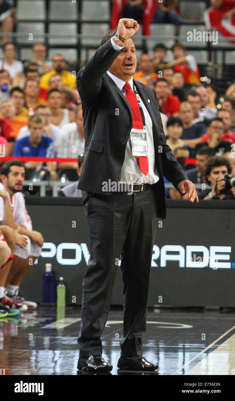 Barcelone, Espagne. 07Th Nov, 2014. 2014 Coupe du Monde de Basket-ball de la FIBA, ronde de 16. Ergin Ataman en action au cours de match entre la Turquie et l'Australie au Palau St Jordi : Action Crédit Plus Sport/Alamy Live News Banque D'Images