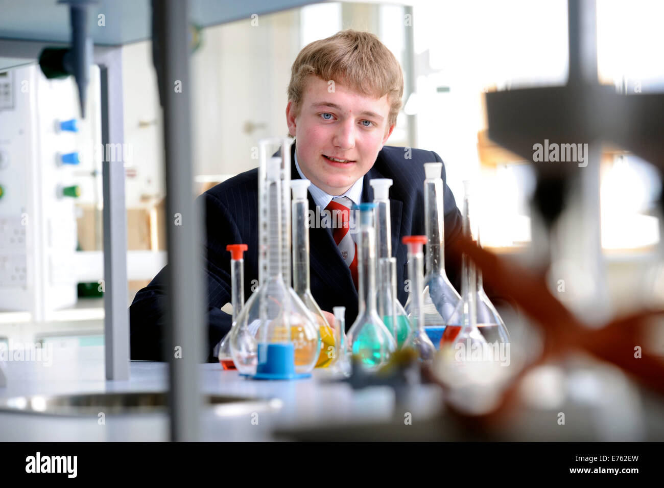 Un niveau d'un étudiant en chimie UK Banque D'Images