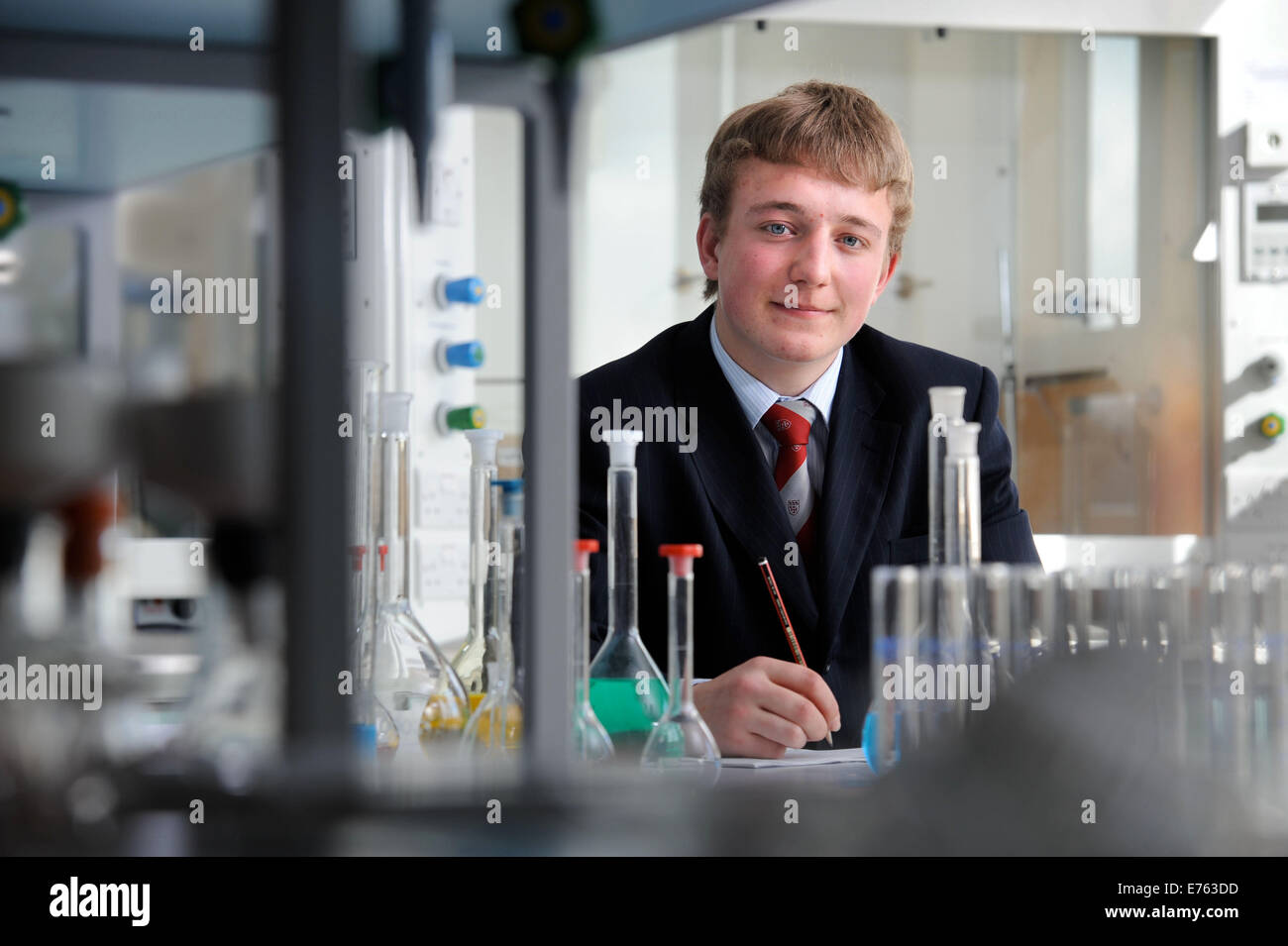 Un niveau d'un étudiant en chimie UK Banque D'Images