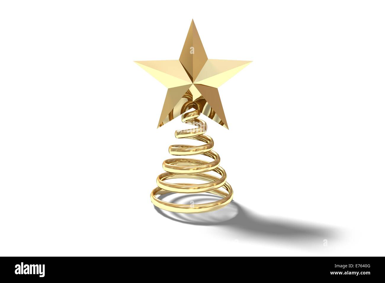 Ornement d'arbre de Noël de la spirale d'or Banque D'Images