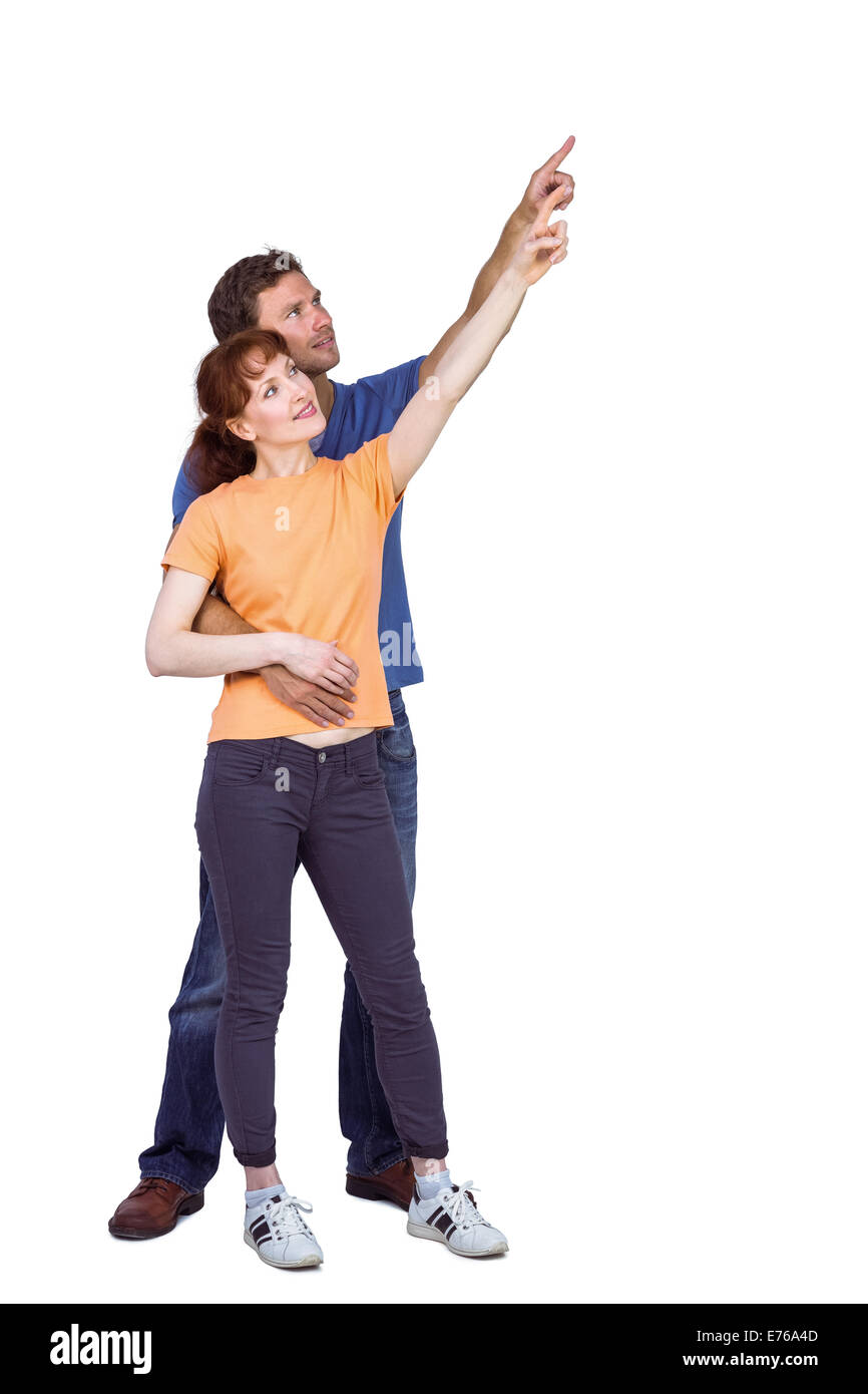 Couple heureux ensemble vers le haut Banque D'Images