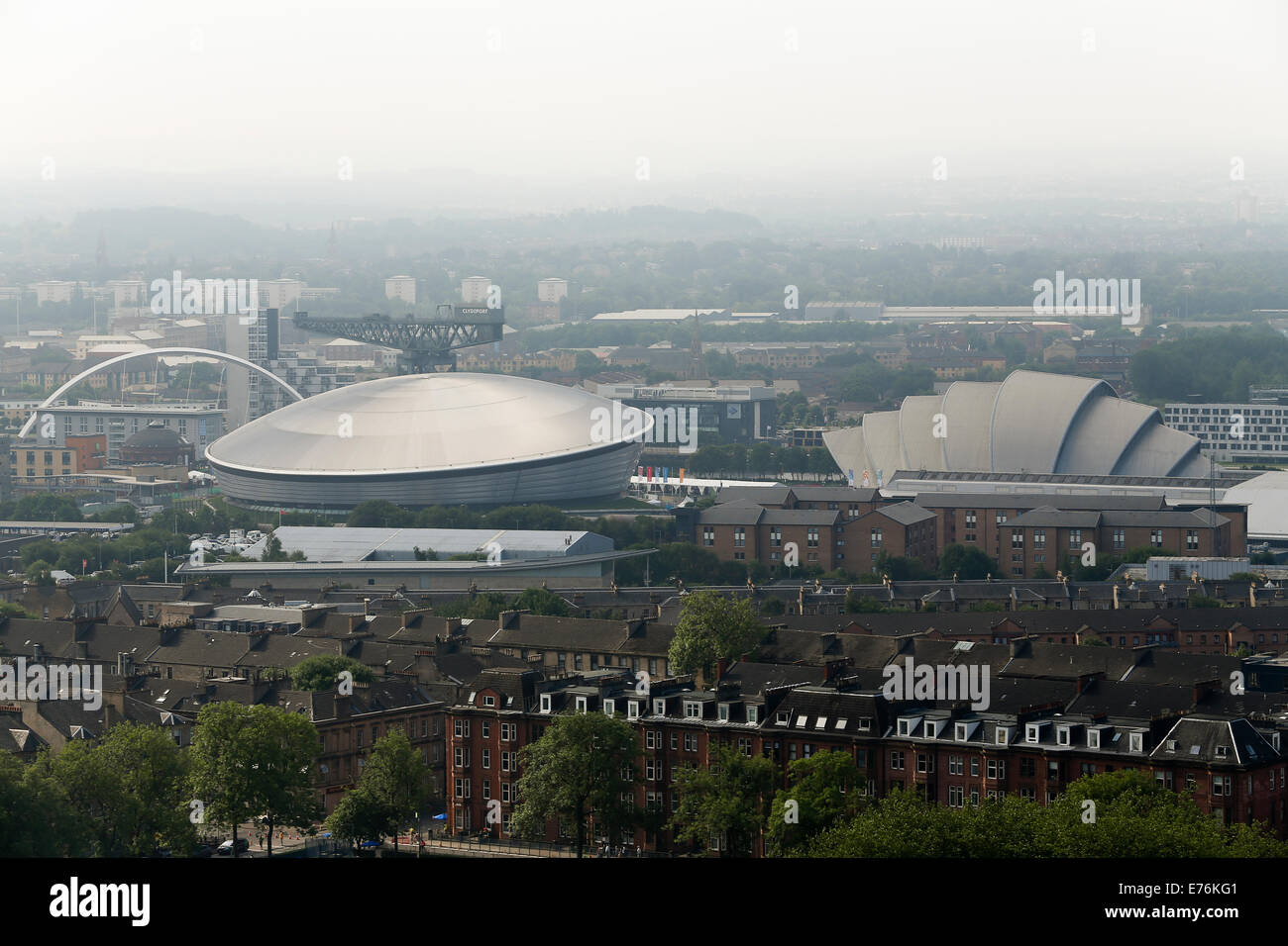 L'électricité et de l'ETI et SECC Glasgow Finnieston Crane Banque D'Images