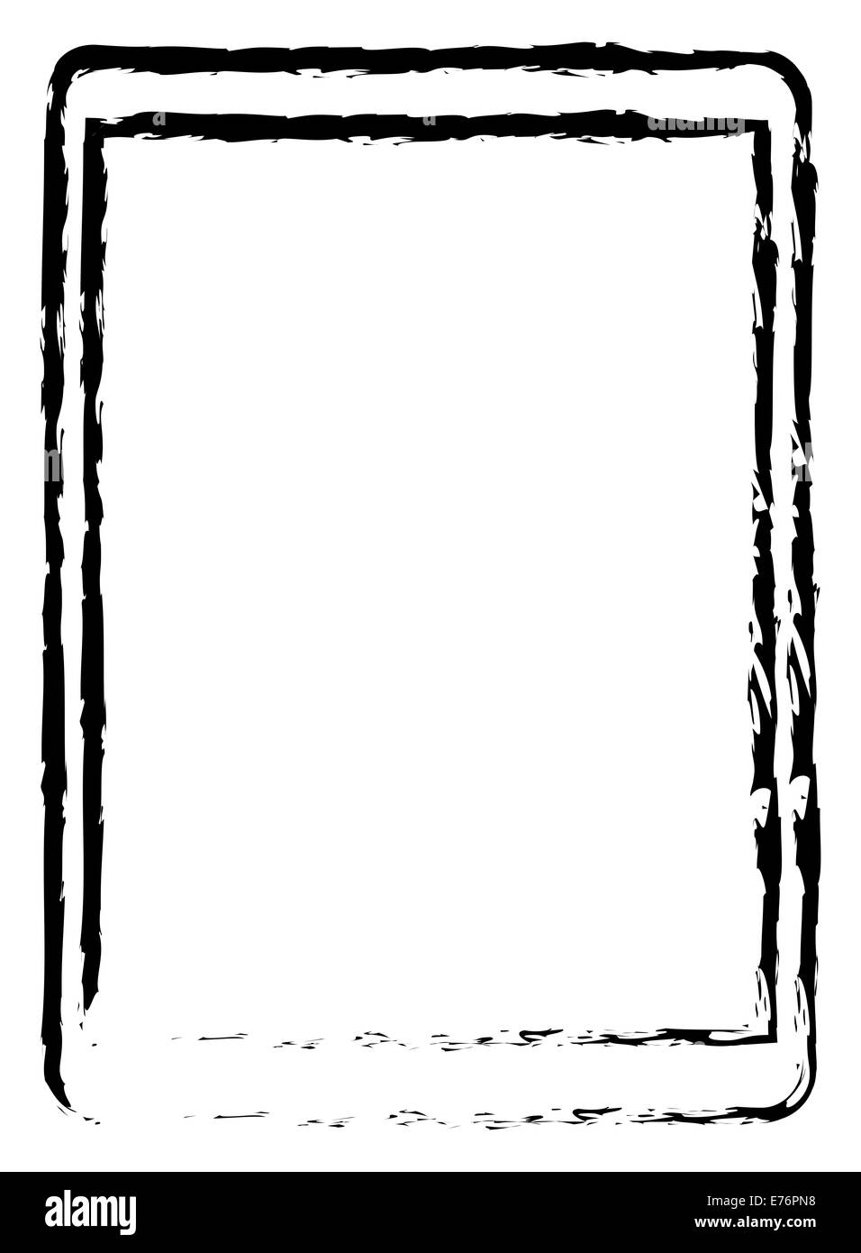 Dessin à la craie Doodle Tablette moderne Banque D'Images