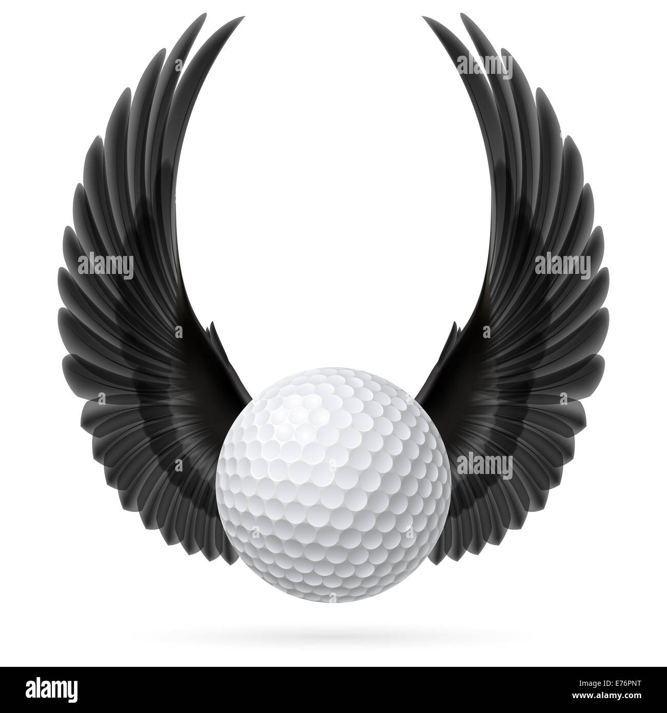 Balle de Golf avec soulevées jusqu'ailes noires Banque D'Images